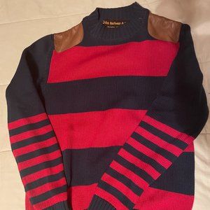 Barbour Sweater with Leather Shoulder Patches